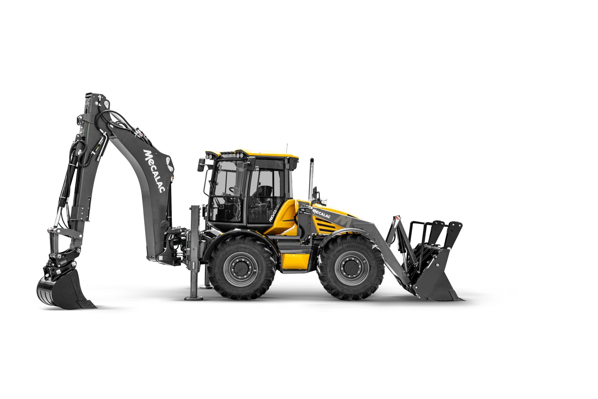 Mecalac backhoe with rotating cab