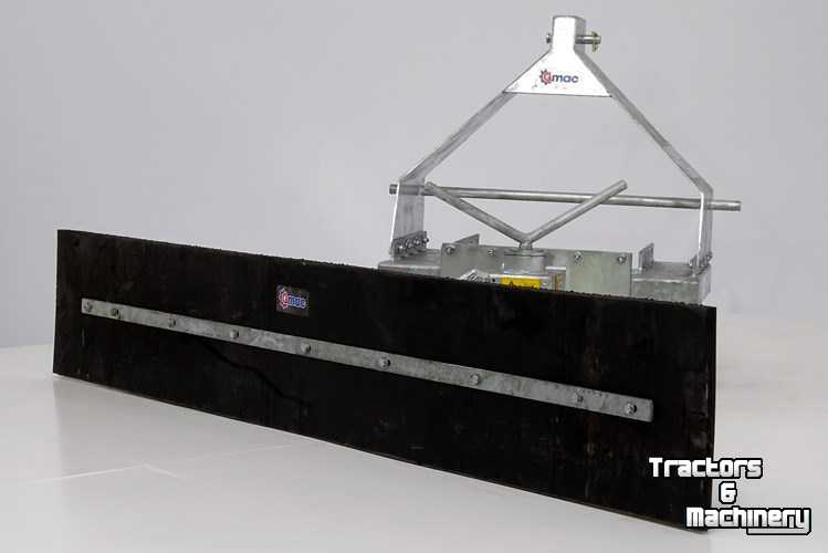 Rubber yard scraper Qmac Modulo rubber erfschuif vloerschuif straatschuif 3-punt vorken