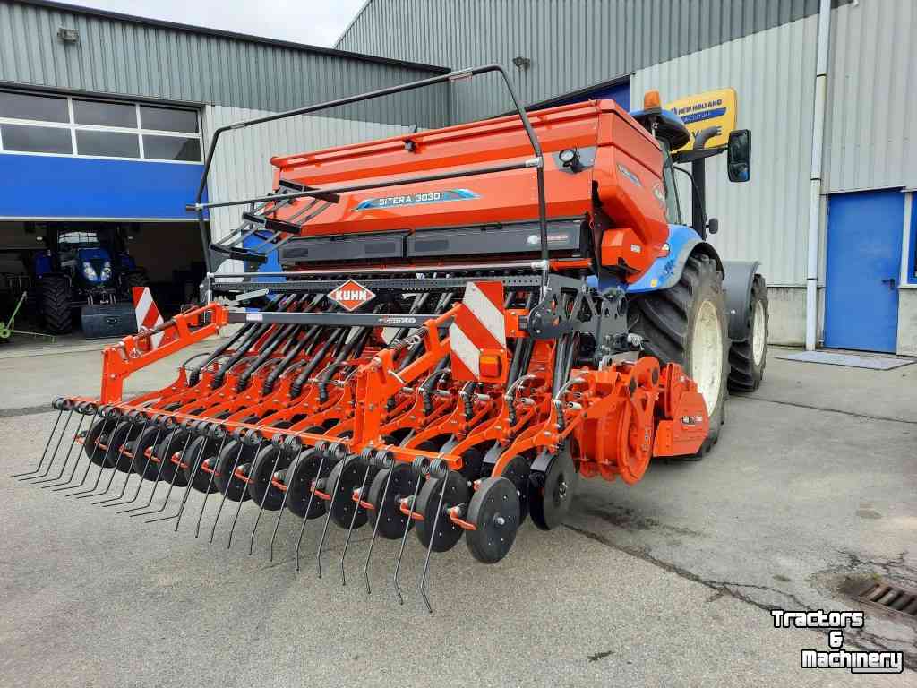 Rotary Harrow Kuhn HRB303 kopegge met Sitera seedflex zaaimachine