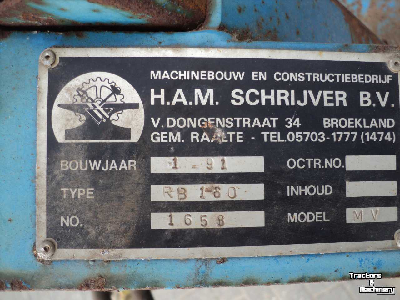 Sweeper Schrijver RB 160     Model  MV