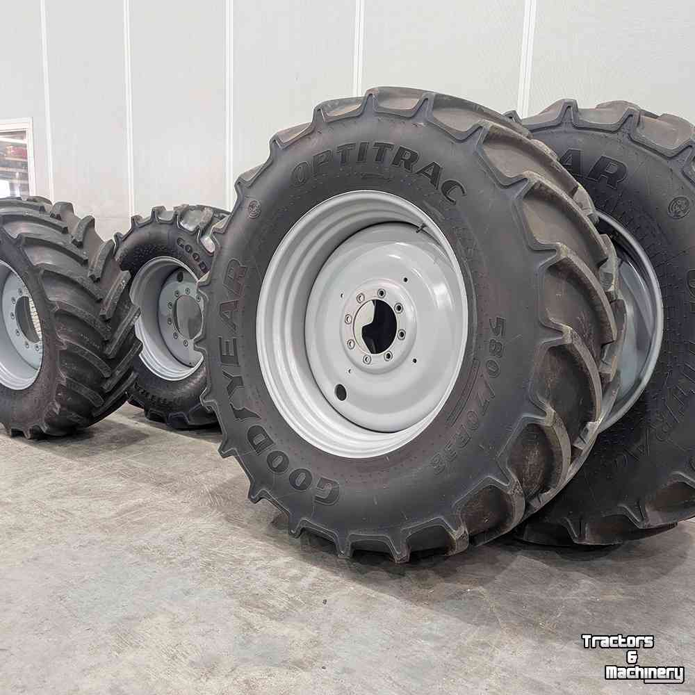 Wheels, Tyres, Rims & Dual spacers Good Year 480/70R28 en 580/70R38