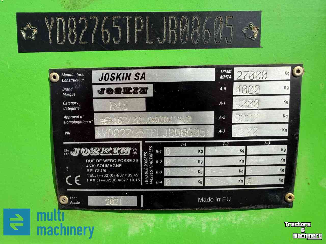 Earth- / Sand-dumper Joskin Advantage Trans-KTP 27/65 3-asser Kipper