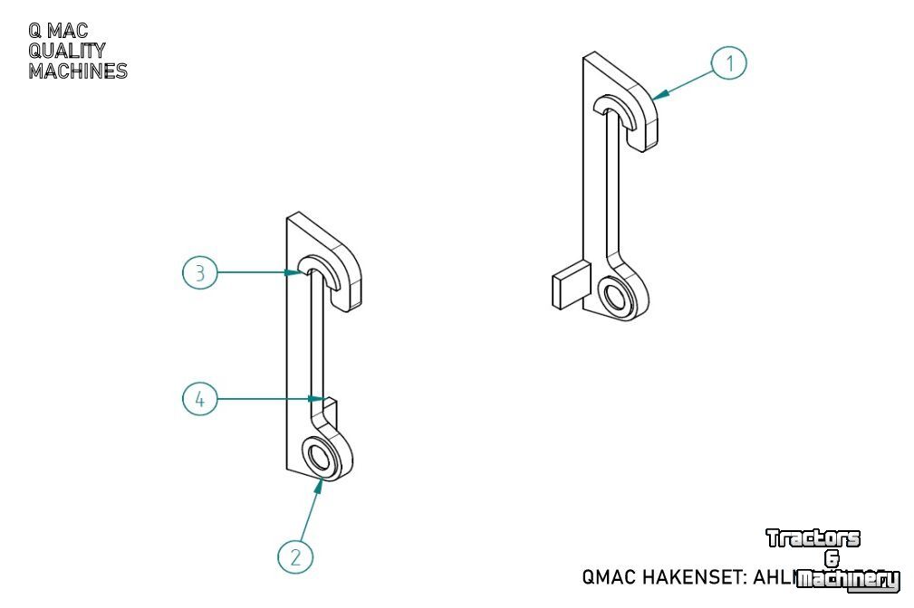 Other earthmoving and heavy equipment and accessories Qmac Aanlashaken voor AHLMANN voor type AZ 6 t/m AZ 85