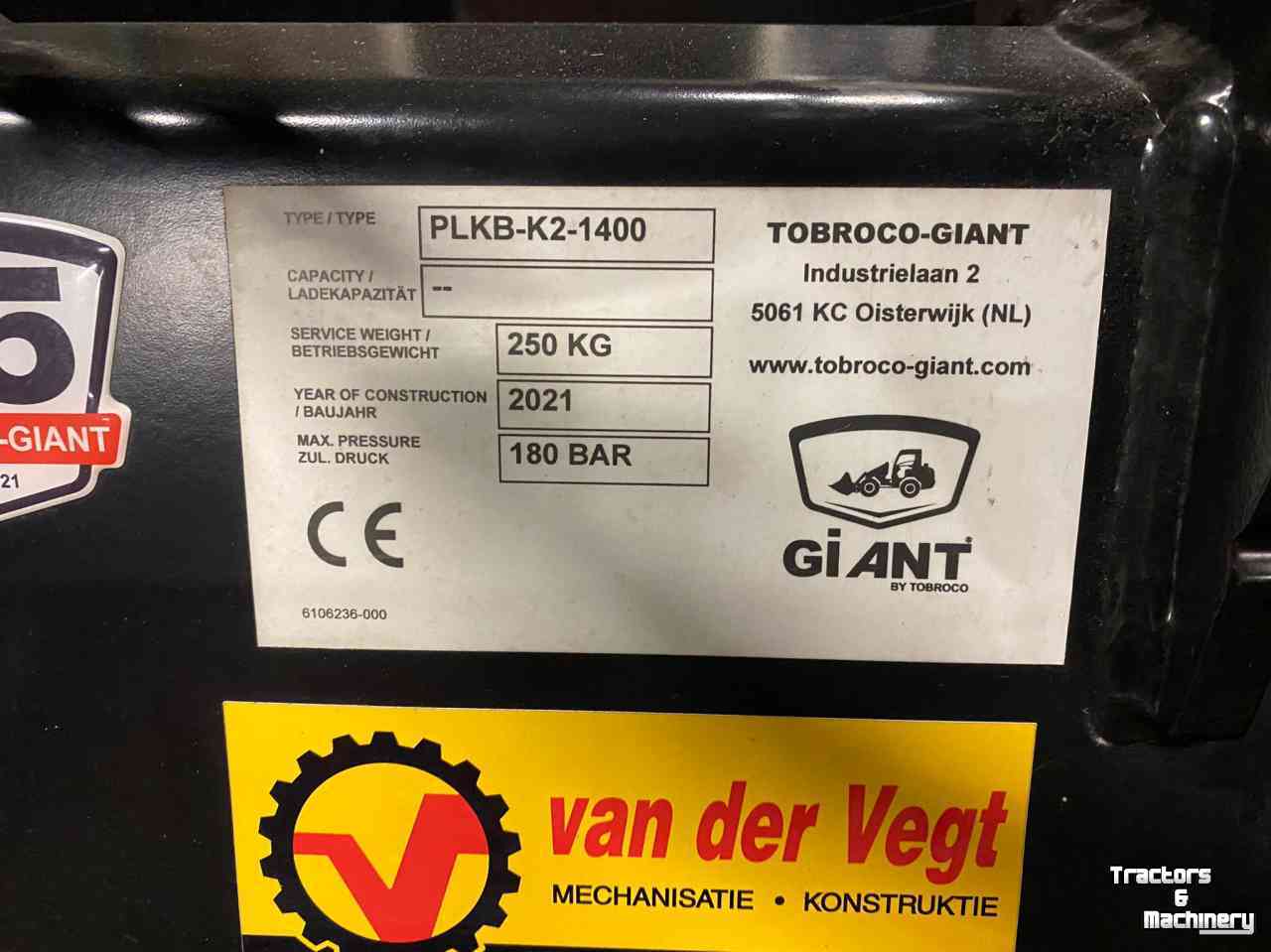 Loading buckets Giant Pelikaanbak 1.40 met bovenklem