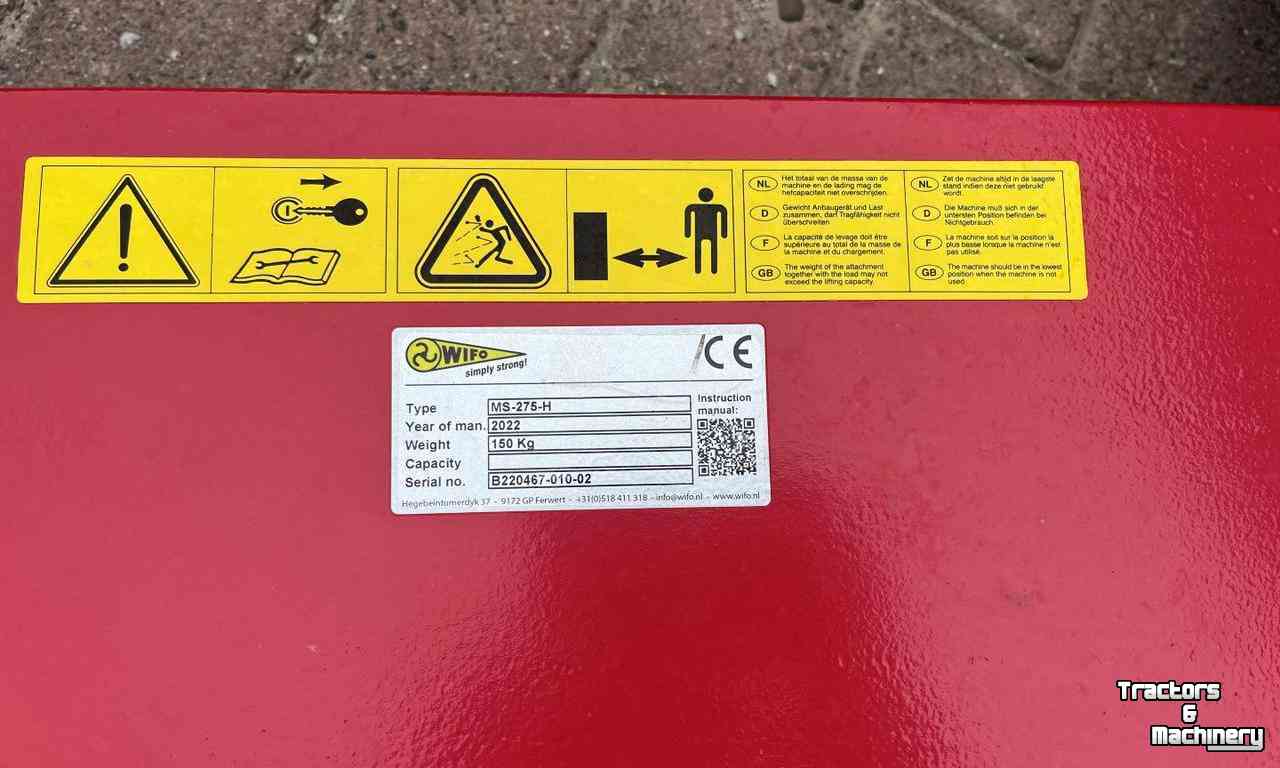 Manure scraper Wifo MS 275-H Rubberschuif