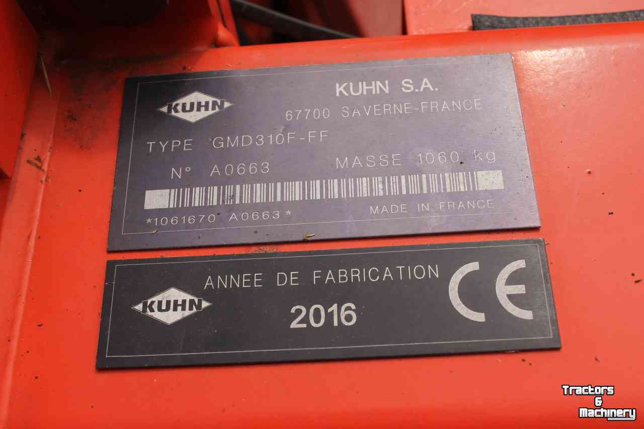 Mower Kuhn GMD310F-FF front schijvenmaaier frontmaaier zwadtrommels
