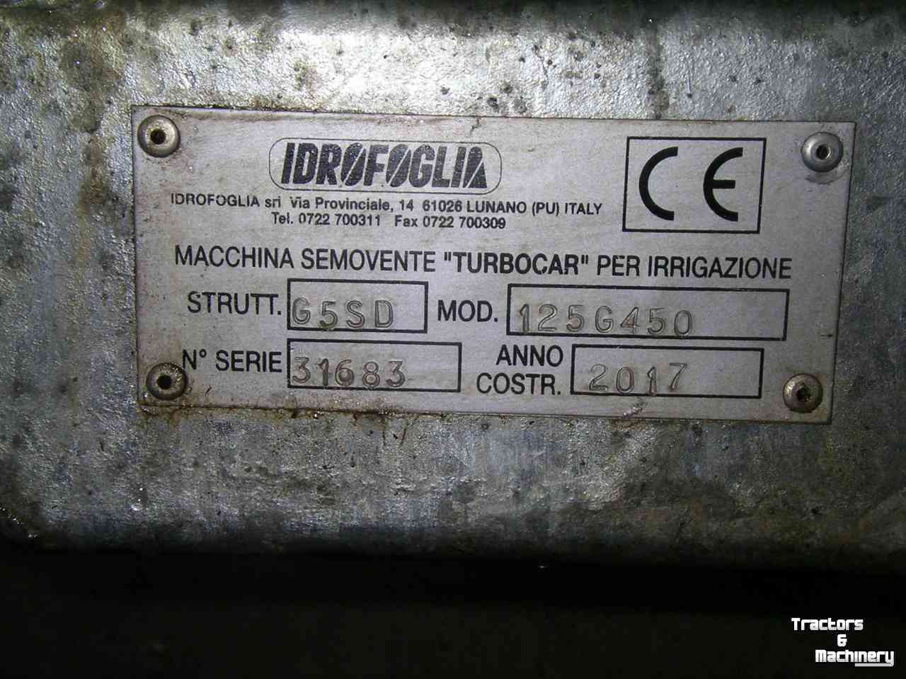 Irrigation hose reel Idrofoglia 125g450