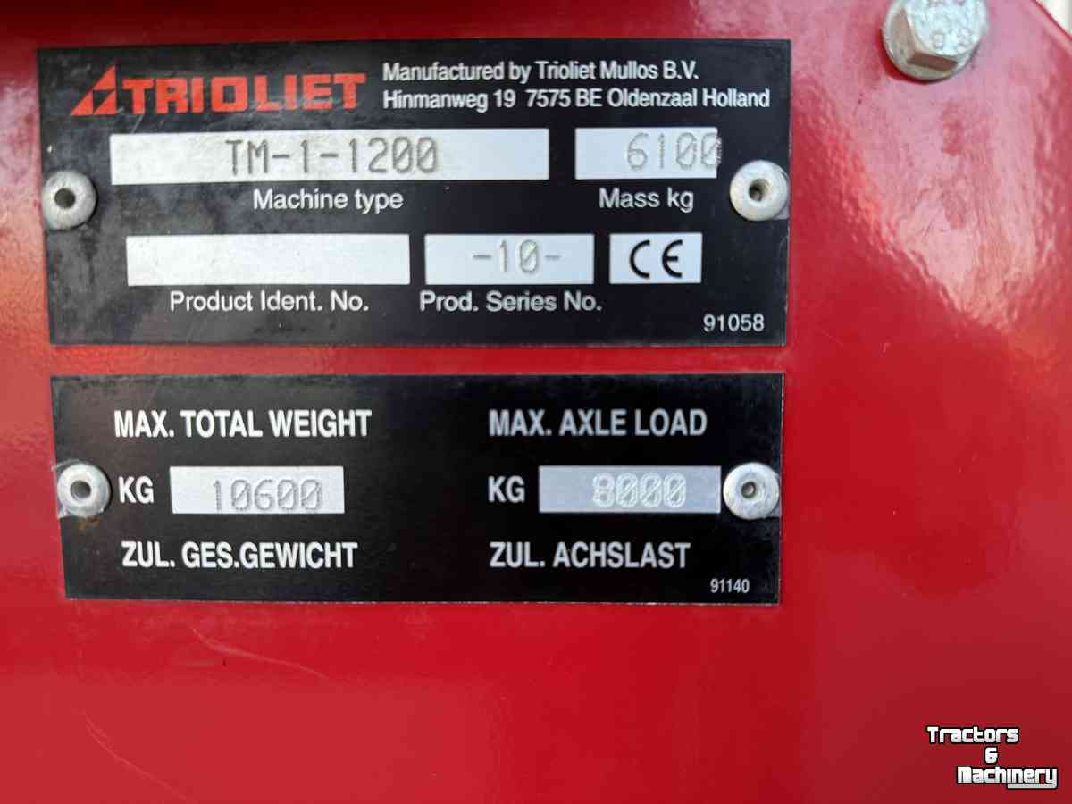 Vertical feed mixer Trioliet TRIOMIX 1-1200