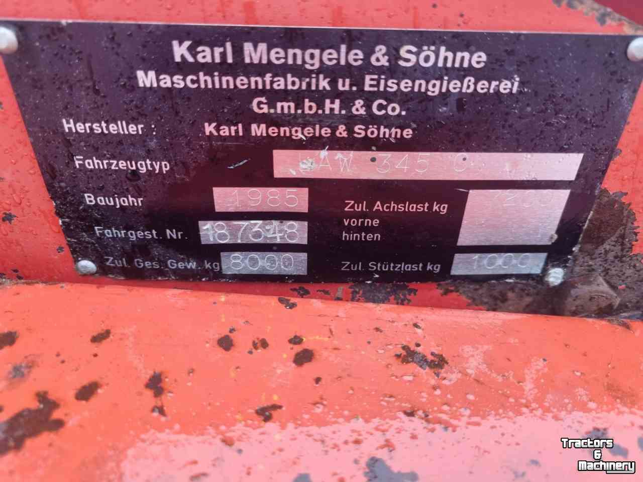 Self-loading wagon Mengele aw 345 c