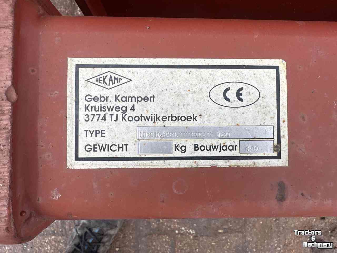 Tractor tipping boxes Hekamp Mechanische Trekkerbak / Transportbak