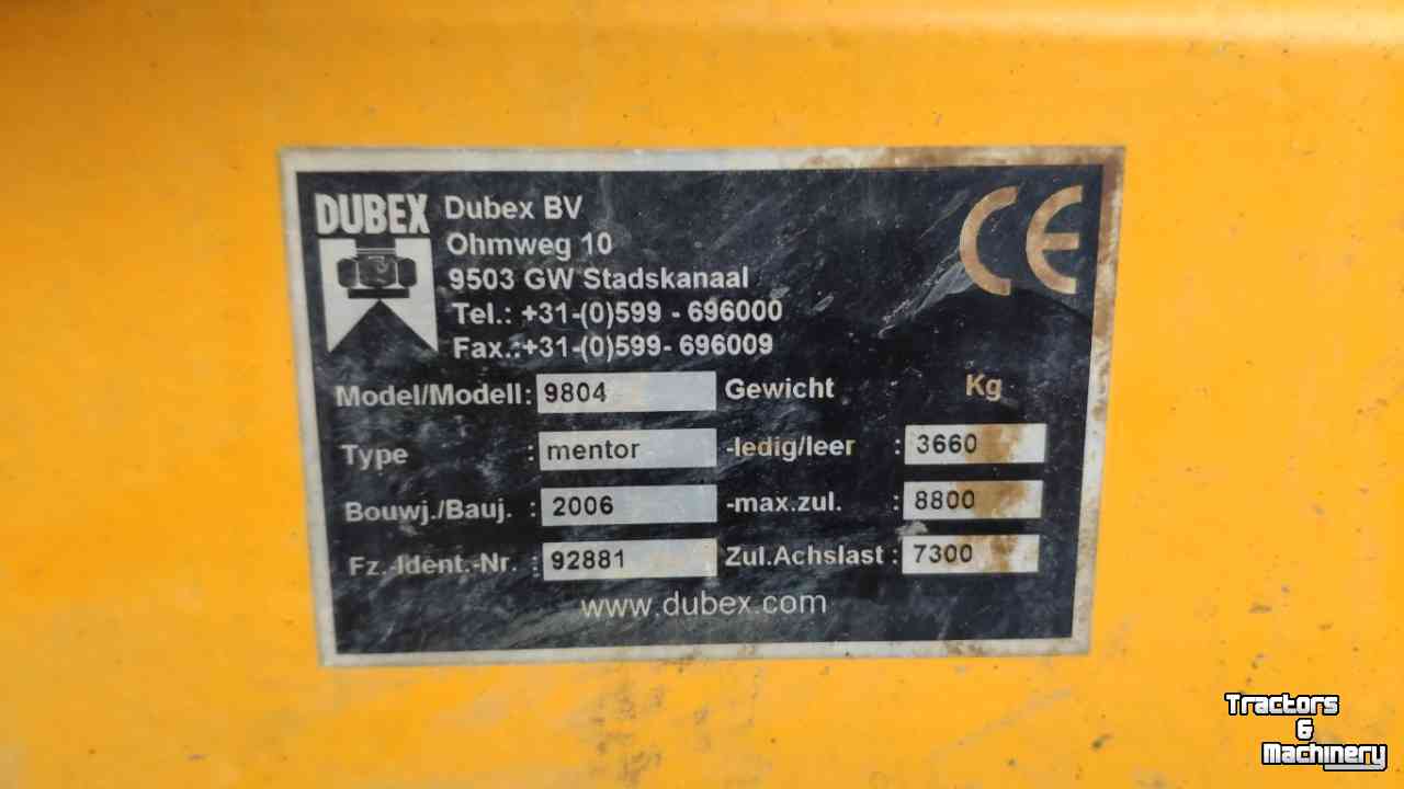 Fieldsprayer pull-type Dubex Mentor 4000ltr 40mtr