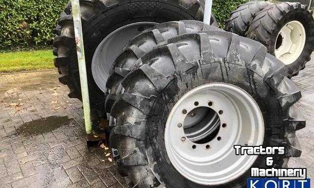 Wheels, Tyres, Rims & Dual spacers Michelin Agribib 16.9R24 95% + Alliance Agri 460/85R38 95%