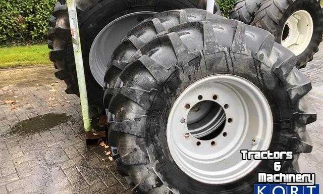 Wheels, Tyres, Rims & Dual spacers Michelin Agribib 16.9R24 95% + Alliance Agri 460/85R38 95%