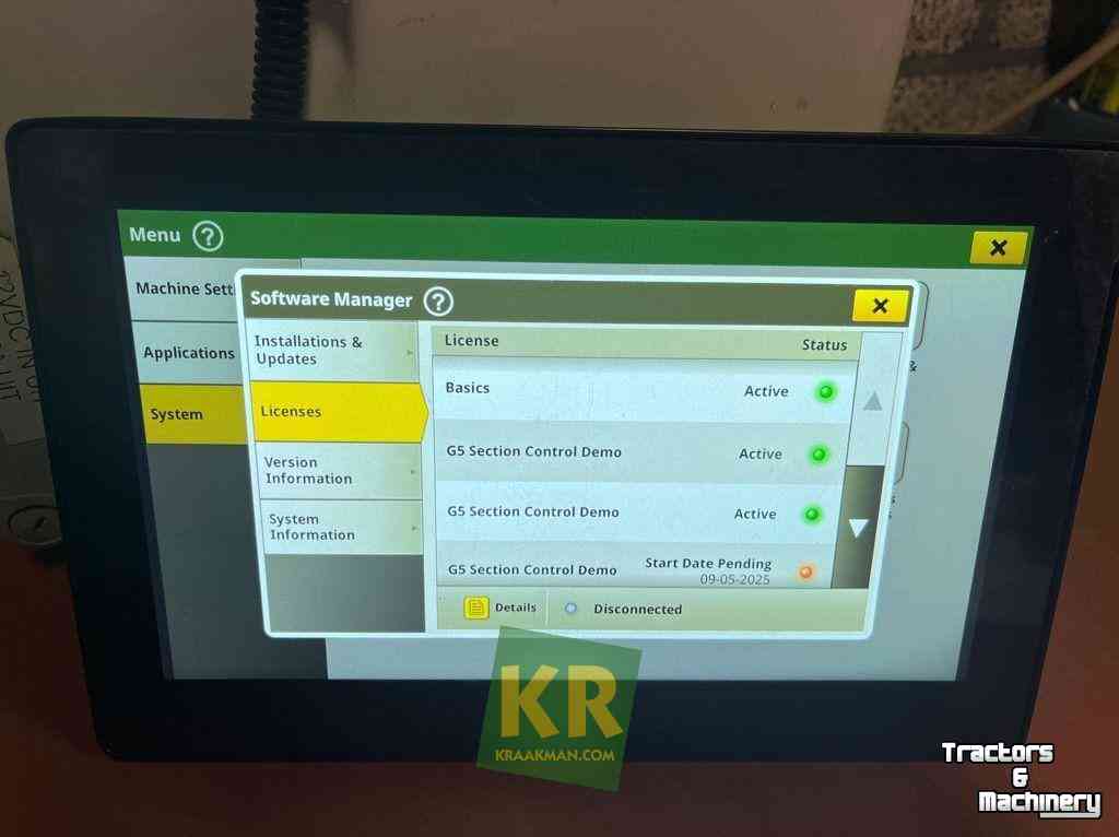GPS steering systems and attachments John Deere G5 Display