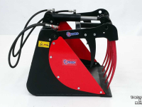 Silage Grabbucket / Grabfork Qmac Pelikaanbak Krokodillenbak Kuilbak met grijper 90 cm voor kleine shovel
